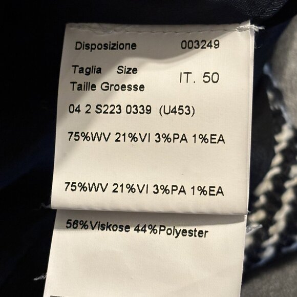 Piazza Sempione Black White Wool Blend Skirt Suit Set IT 50 / US 14 - Picture 11 of 16